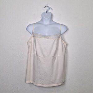 Lane Bryant Cami Lace Trim Sz 26/28 Modal Blend Adjustable Straps Coquette